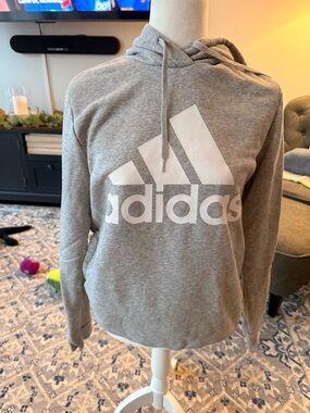 adidas Gray Hoodie with White Logo